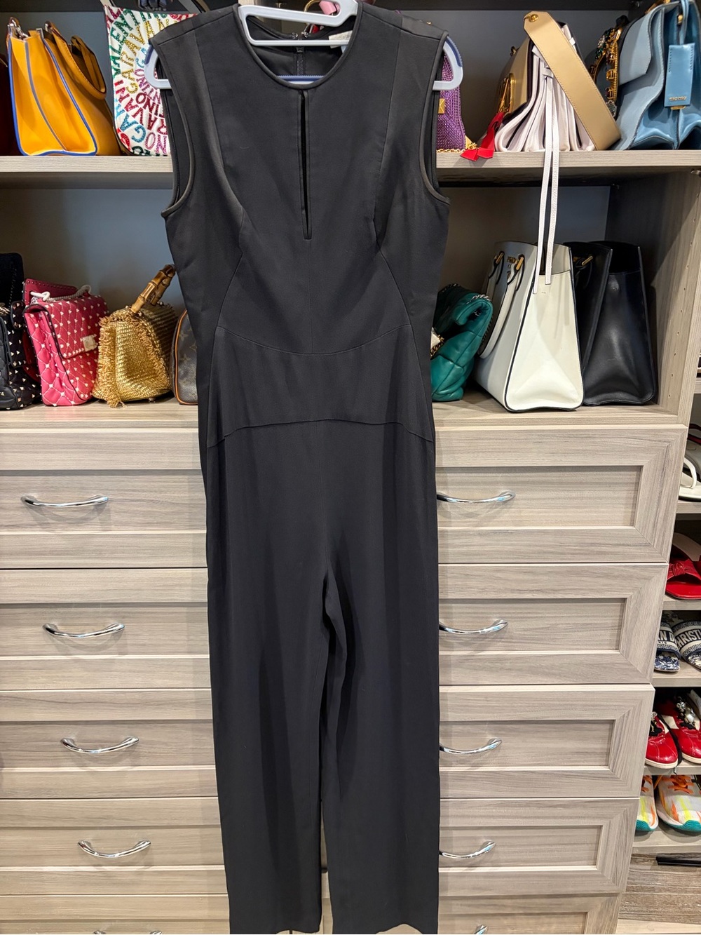BCBGMaxAzria Black Sleeveless Tailored Jumpsuit